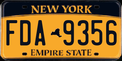 NY license plate FDA9356