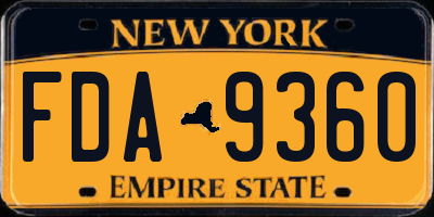 NY license plate FDA9360