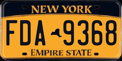 NY license plate FDA9368