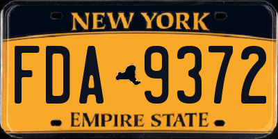 NY license plate FDA9372