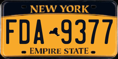 NY license plate FDA9377