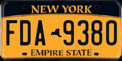 NY license plate FDA9380