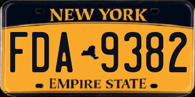 NY license plate FDA9382