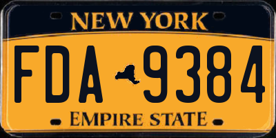 NY license plate FDA9384