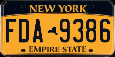 NY license plate FDA9386