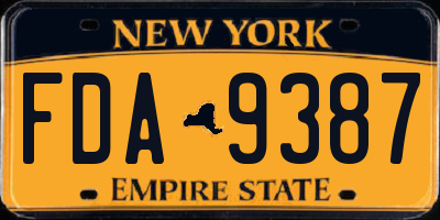 NY license plate FDA9387
