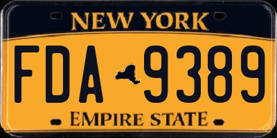 NY license plate FDA9389