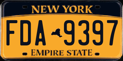 NY license plate FDA9397