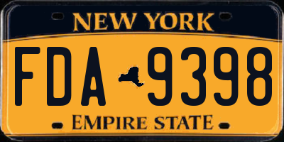 NY license plate FDA9398