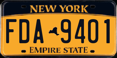 NY license plate FDA9401
