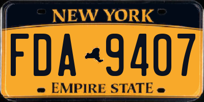 NY license plate FDA9407