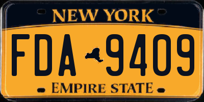 NY license plate FDA9409