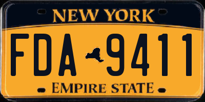 NY license plate FDA9411