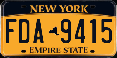 NY license plate FDA9415