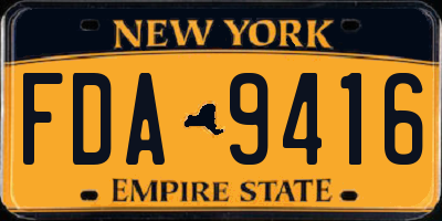NY license plate FDA9416