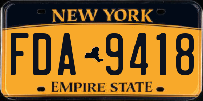 NY license plate FDA9418