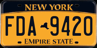 NY license plate FDA9420