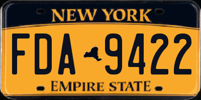 NY license plate FDA9422