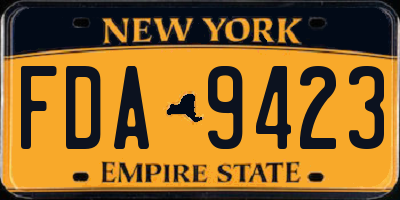 NY license plate FDA9423