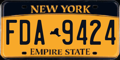 NY license plate FDA9424