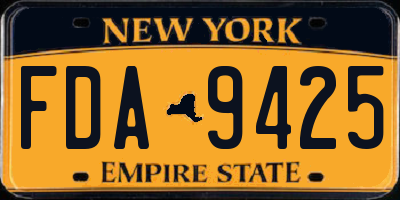 NY license plate FDA9425