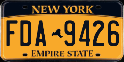 NY license plate FDA9426