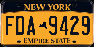 NY license plate FDA9429