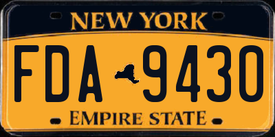 NY license plate FDA9430