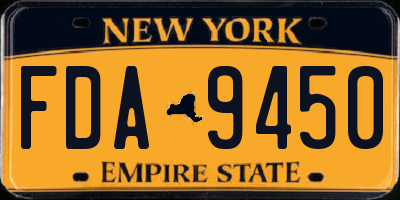NY license plate FDA9450