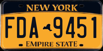 NY license plate FDA9451