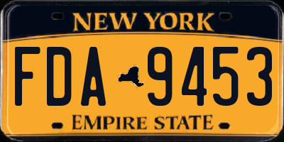 NY license plate FDA9453