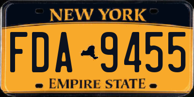 NY license plate FDA9455