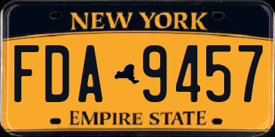 NY license plate FDA9457