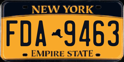 NY license plate FDA9463