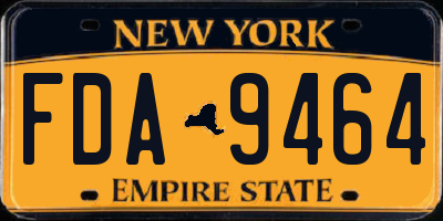 NY license plate FDA9464
