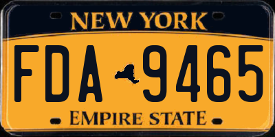 NY license plate FDA9465