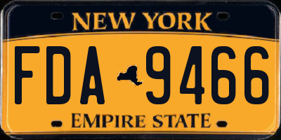 NY license plate FDA9466