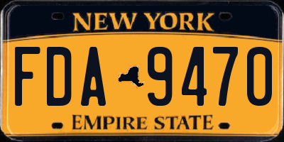 NY license plate FDA9470