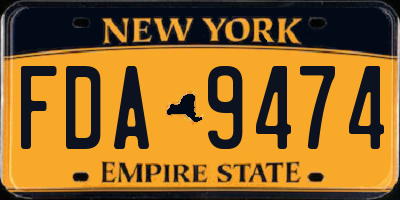 NY license plate FDA9474