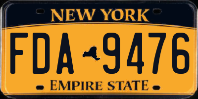 NY license plate FDA9476