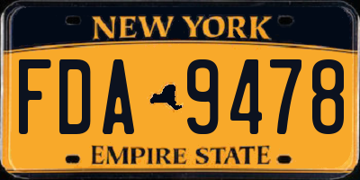 NY license plate FDA9478
