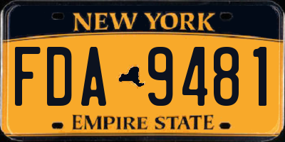 NY license plate FDA9481