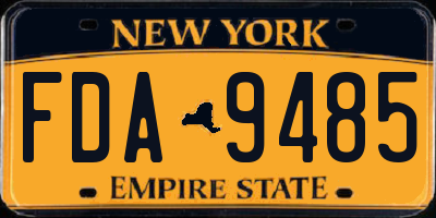 NY license plate FDA9485