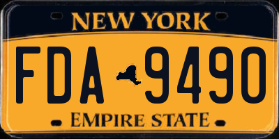 NY license plate FDA9490