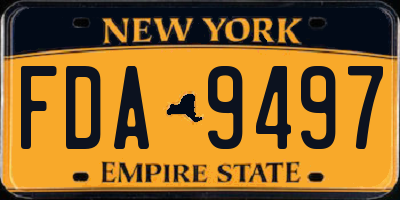 NY license plate FDA9497