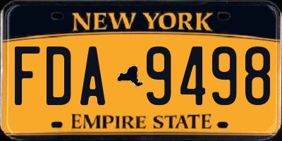 NY license plate FDA9498