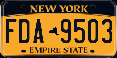 NY license plate FDA9503