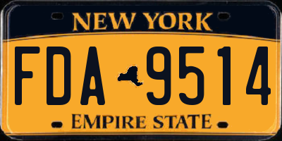 NY license plate FDA9514