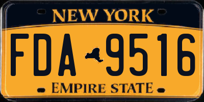 NY license plate FDA9516