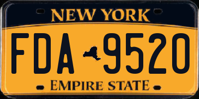 NY license plate FDA9520